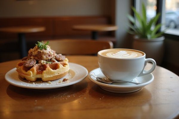 Coffee paired with our signature waffle