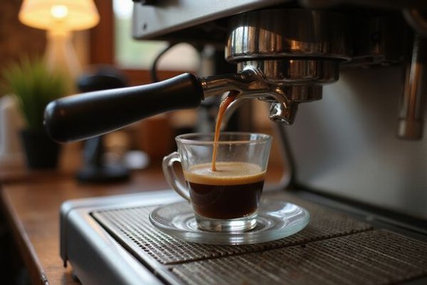 Fresh espresso shot being pulled