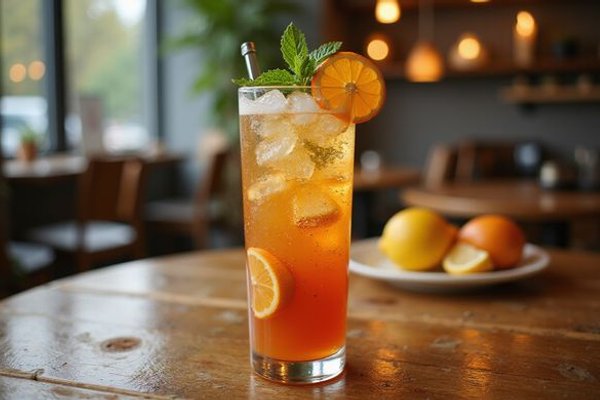 Refreshing fruit soda mocktail