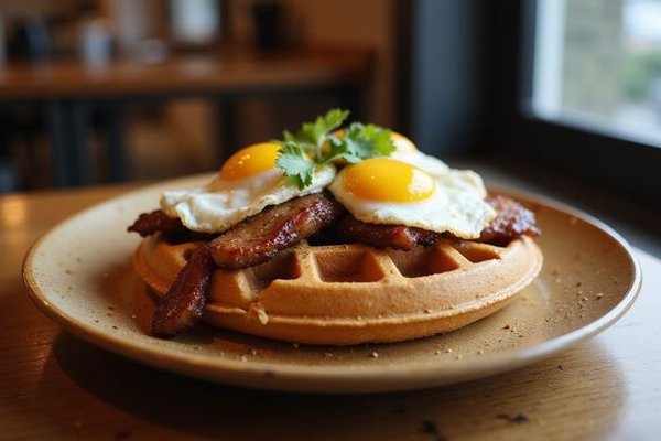 Signature smoked duck waffle