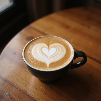 Specialty latte with beautiful art