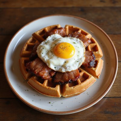 Signature smoked duck waffle